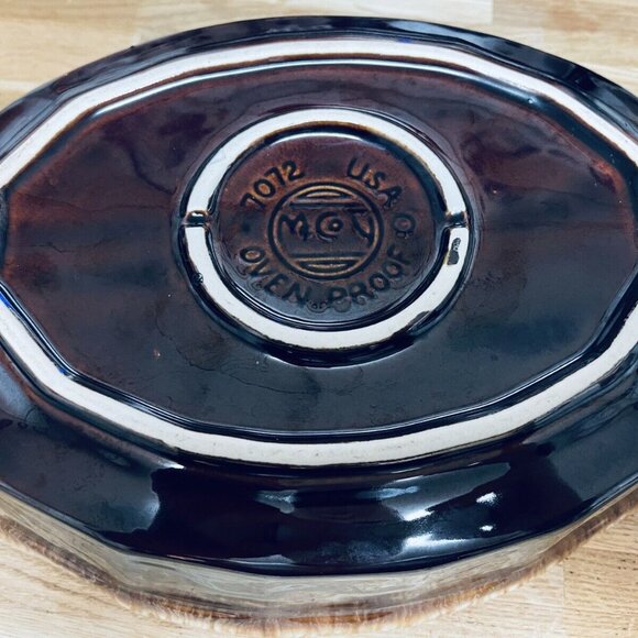 Vintage McCoy Pottery Brown Drip Casserole Dish 9" x 6" x 2.5" #707D - Picture 5 of 9